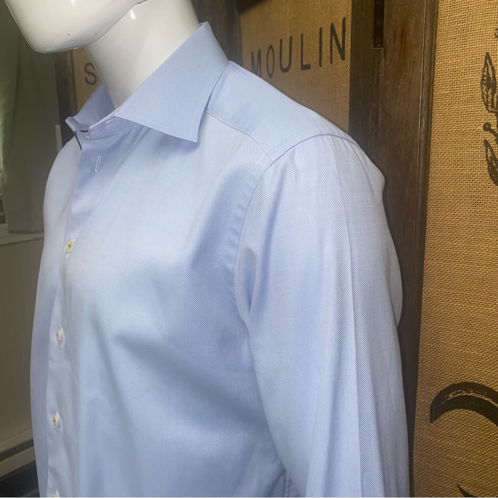 Eton Light Blue Classic Spread Collar Dress Shirt, 16.5-42, Contemporary Fit - Picture 3 of 7